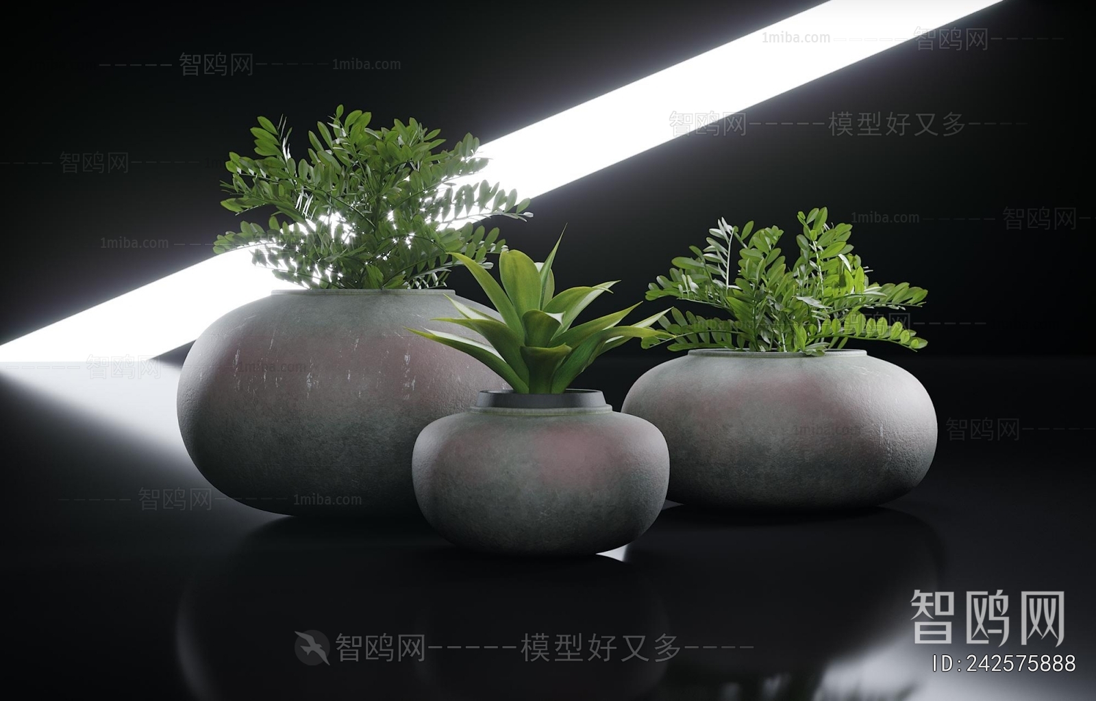 Modern Ground Green Plant Potted Plants