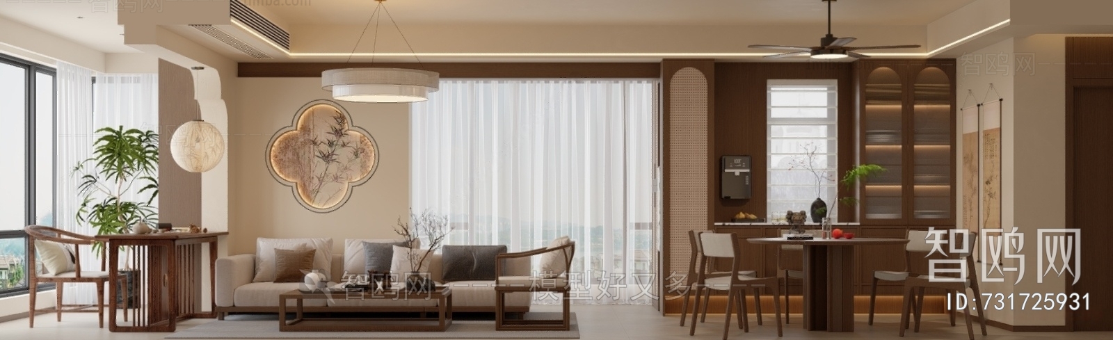 New Chinese Style A Living Room