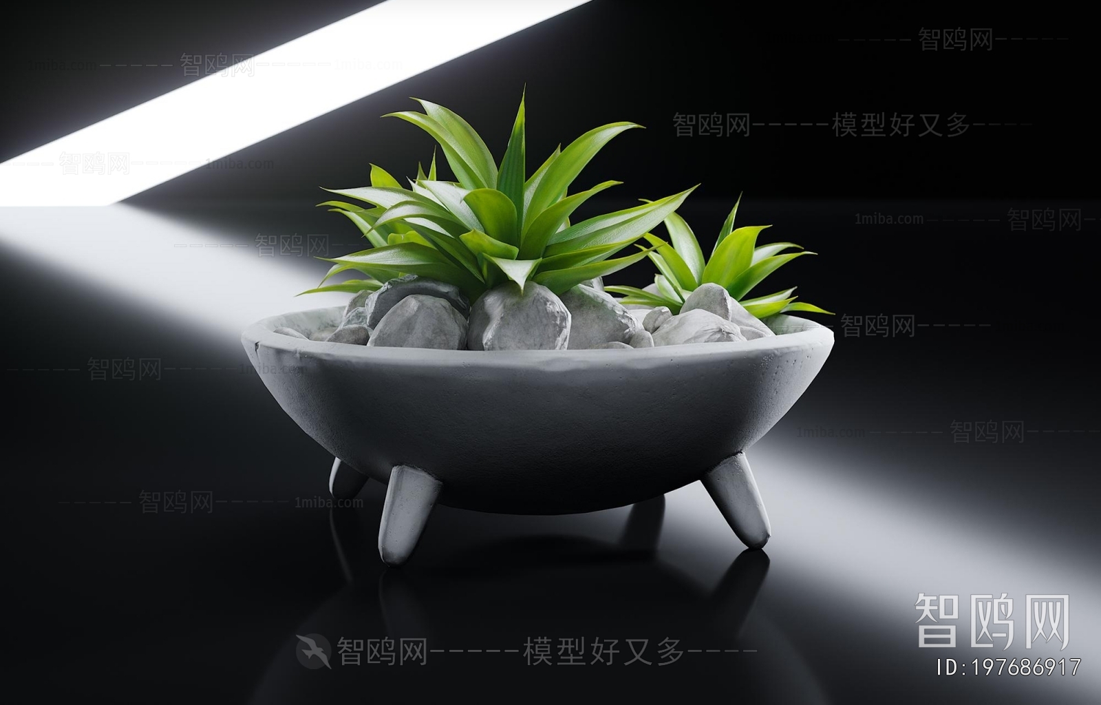 Modern Potted Green Plant