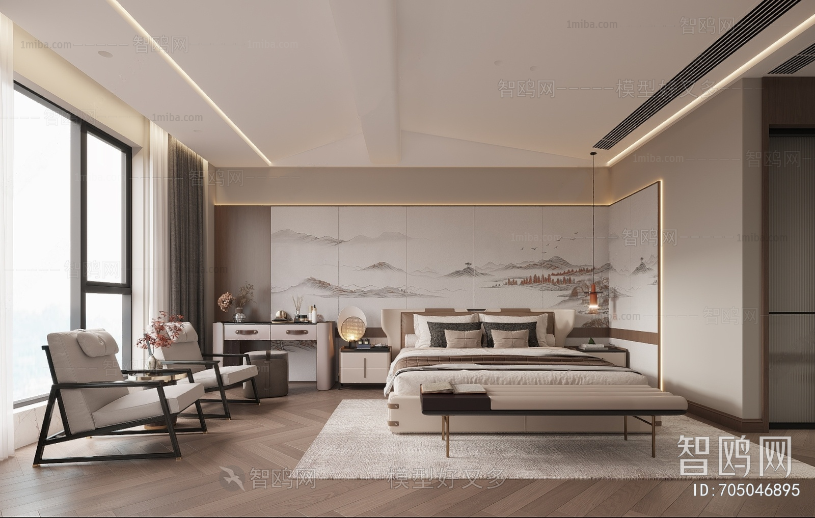 New Chinese Style Bedroom