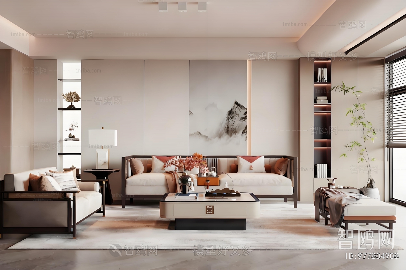 New Chinese Style A Living Room