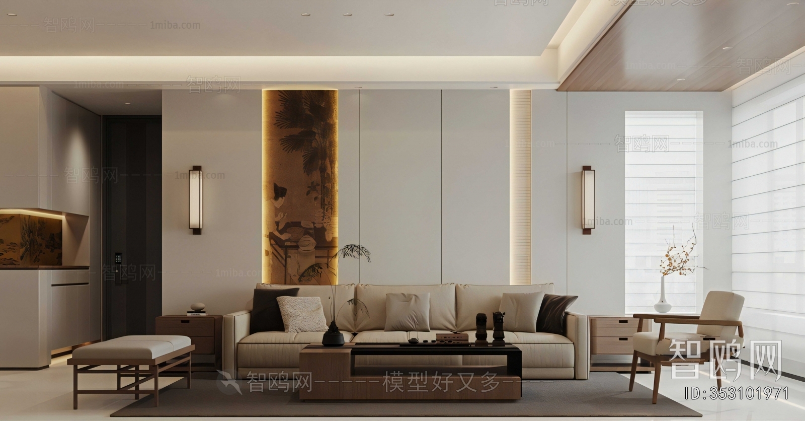 New Chinese Style A Living Room