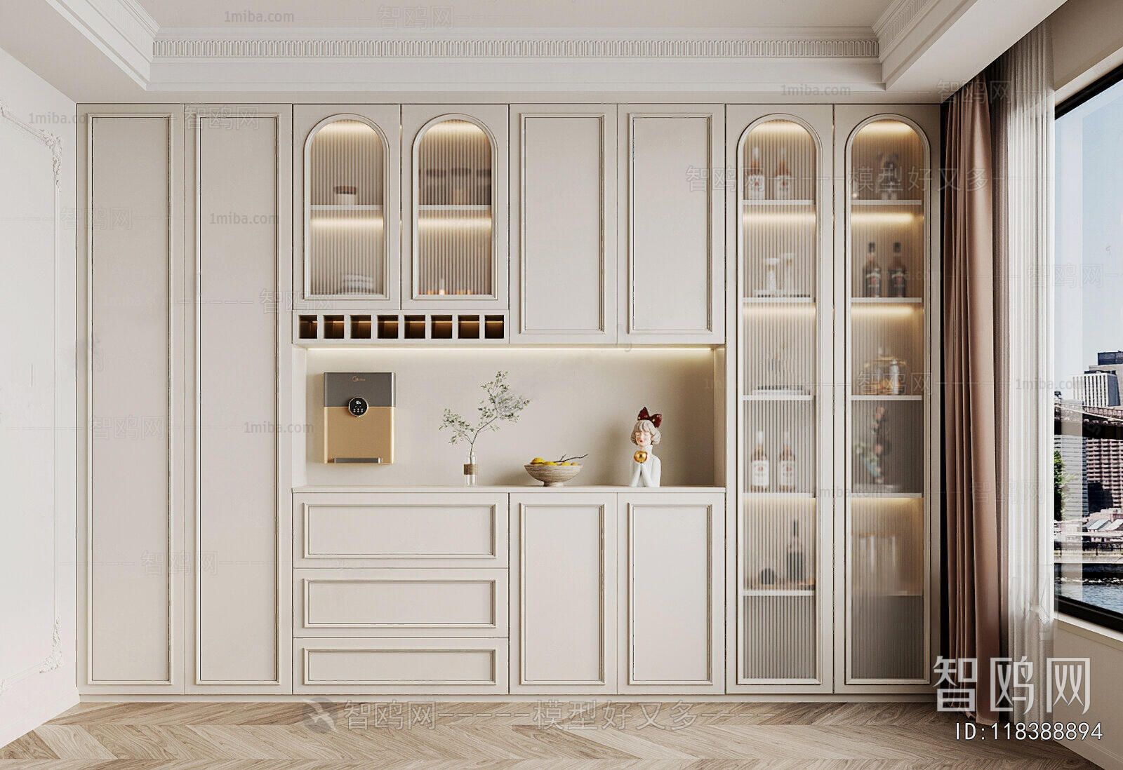 French Style Wine Cabinet