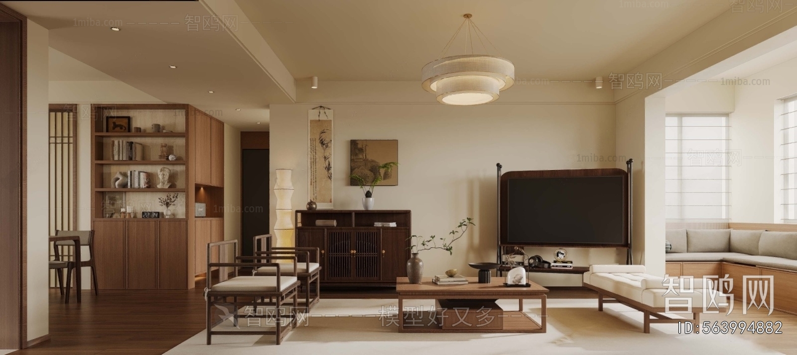 New Chinese Style A Living Room