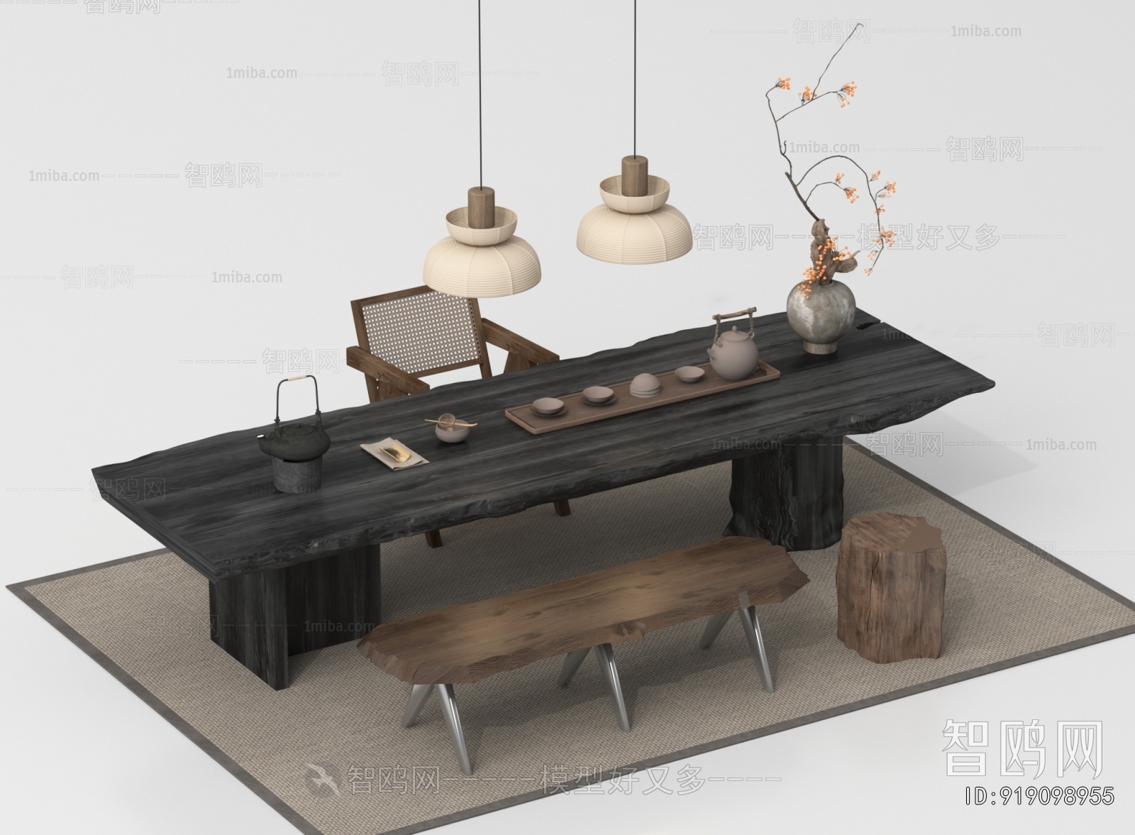 Wabi-sabi Style Tea Tables And Chairs