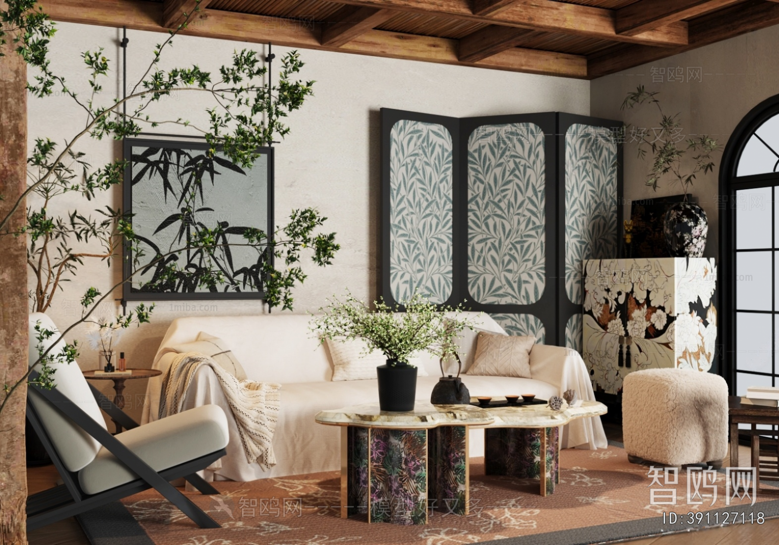 Wabi-sabi Style A Living Room