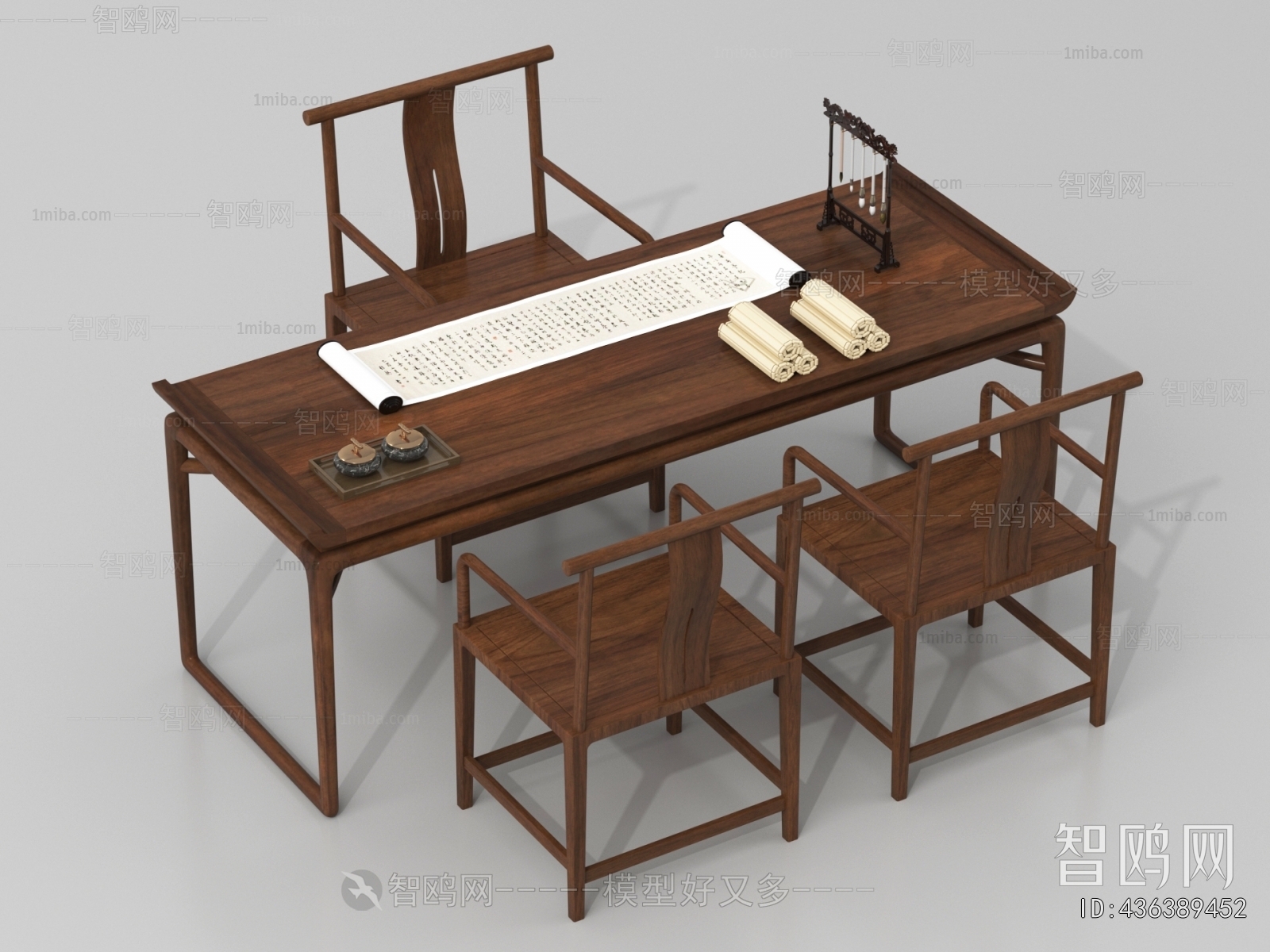 New Chinese Style Computer Desk And Chair