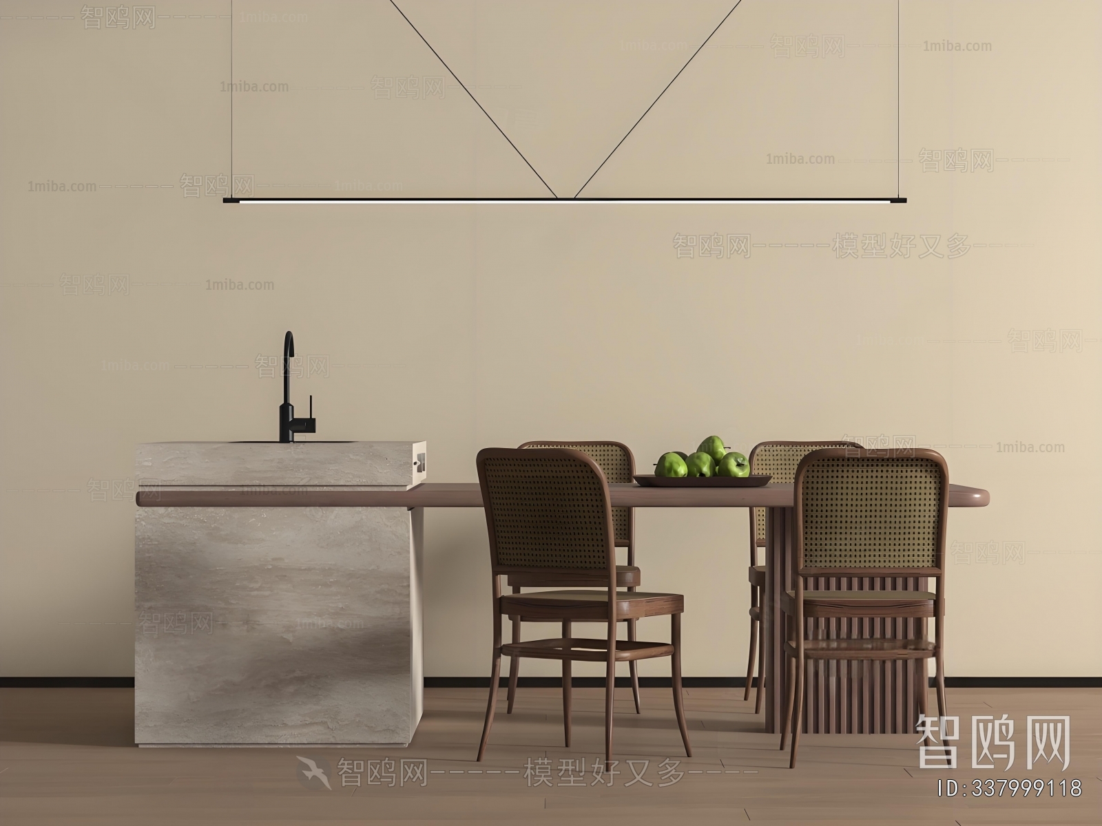 Wabi-sabi Style Dining Table And Chairs