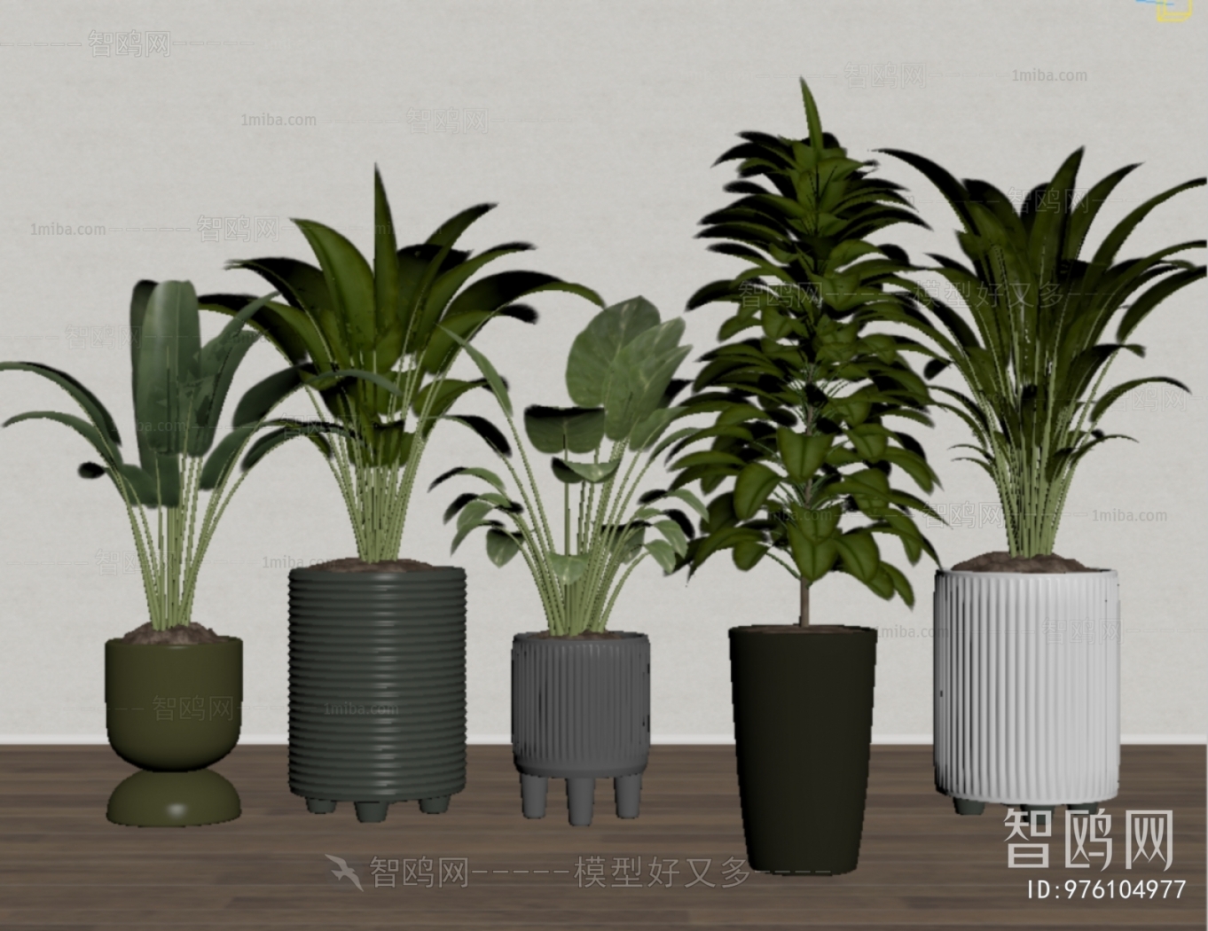 Modern Ground Green Plant Potted Plants