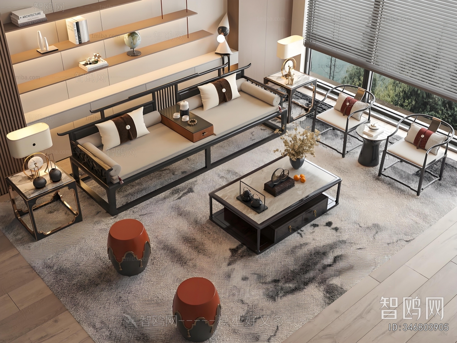 New Chinese Style Sofa Combination