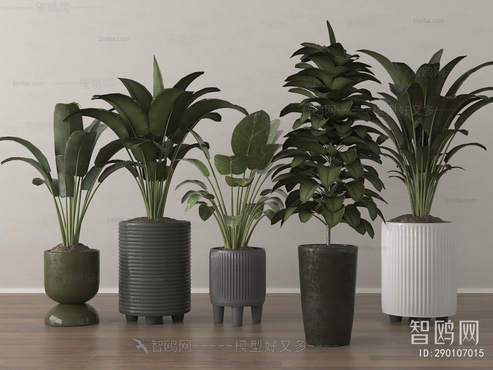 Modern Ground Green Plant Potted Plants