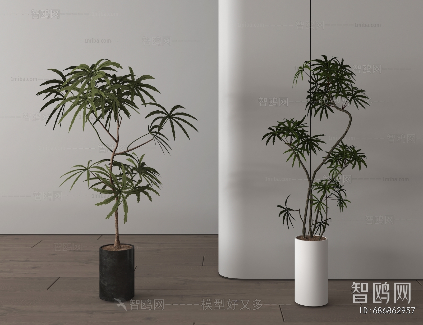 Modern Ground Green Plant Potted Plants