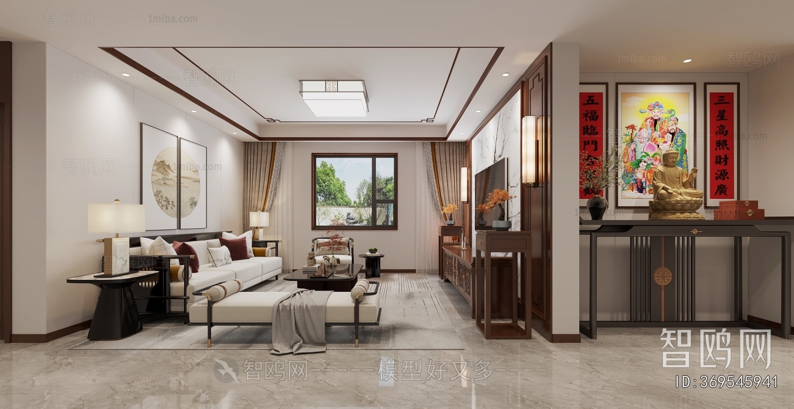 New Chinese Style A Living Room