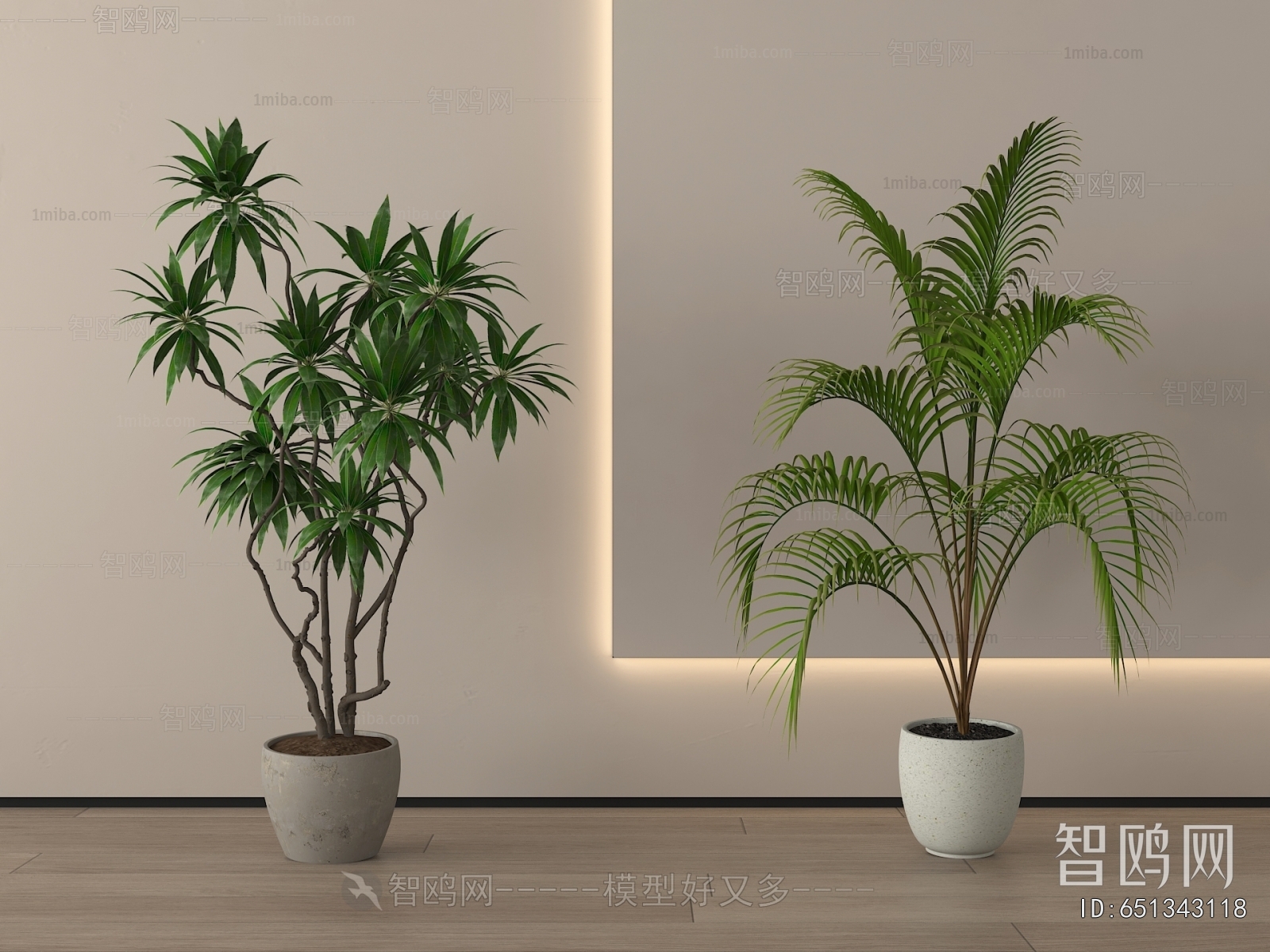 Modern Ground Green Plant Potted Plants