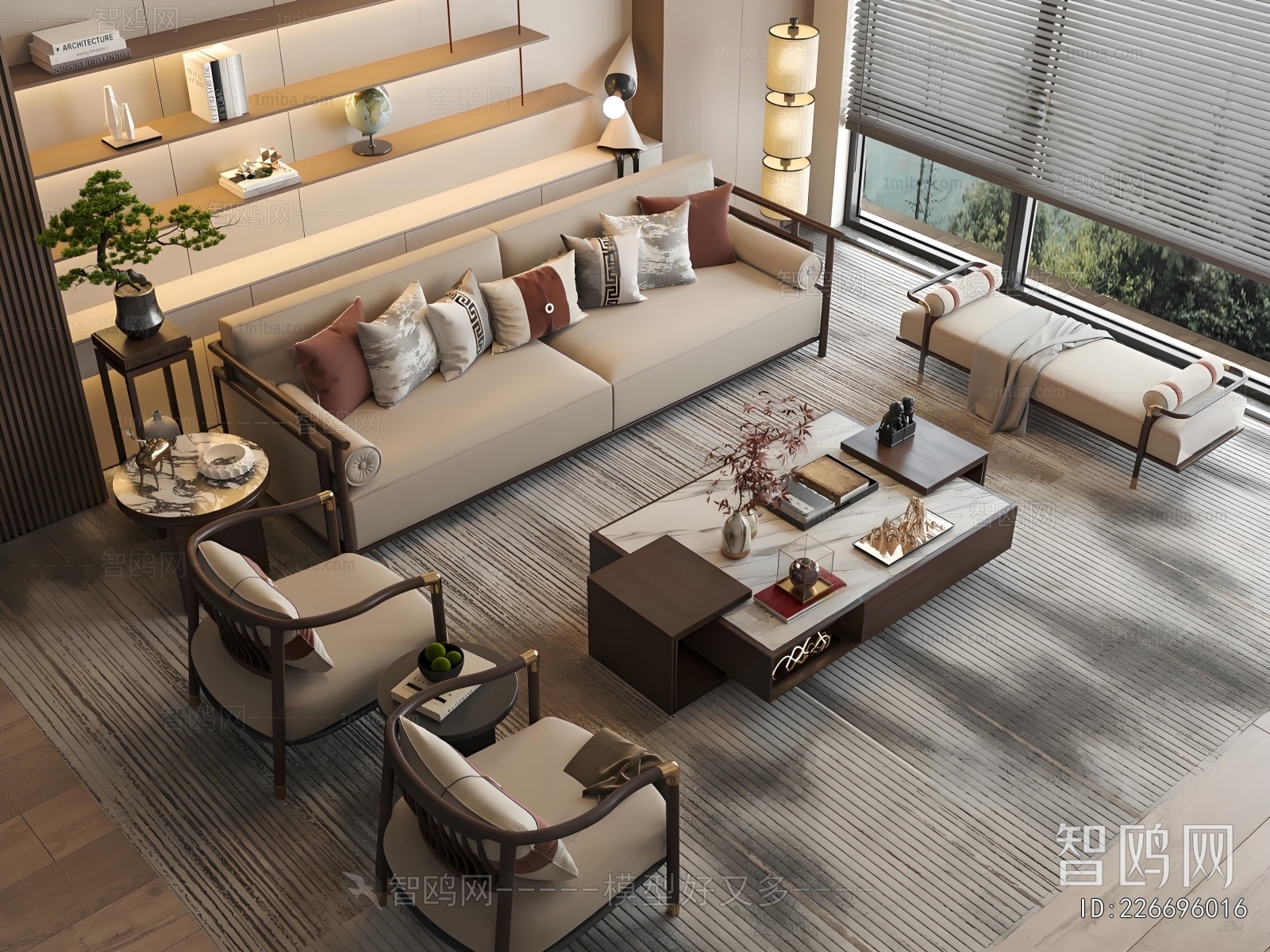 New Chinese Style Sofa Combination