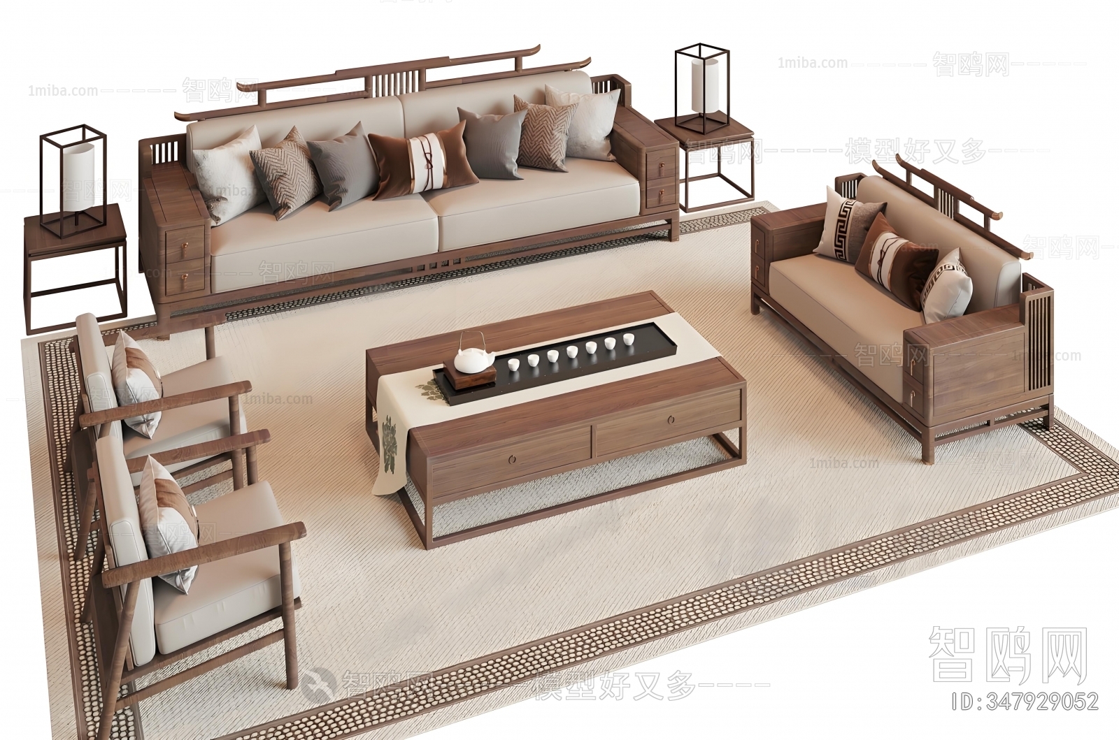 New Chinese Style Sofa Combination
