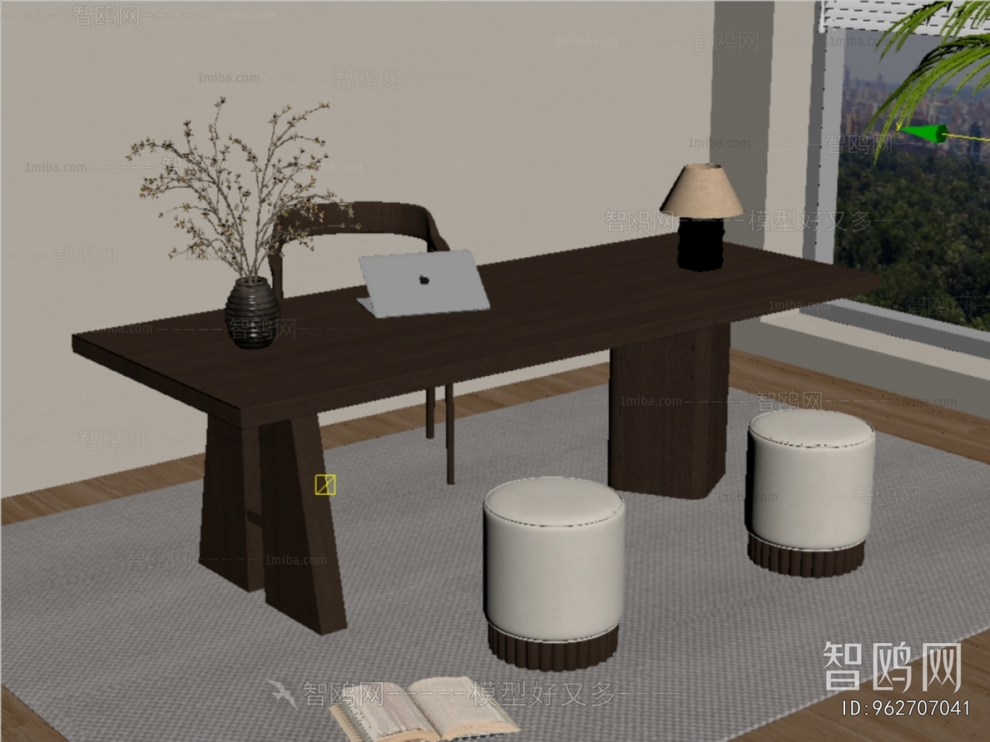 New Chinese Style Computer Desk And Chair