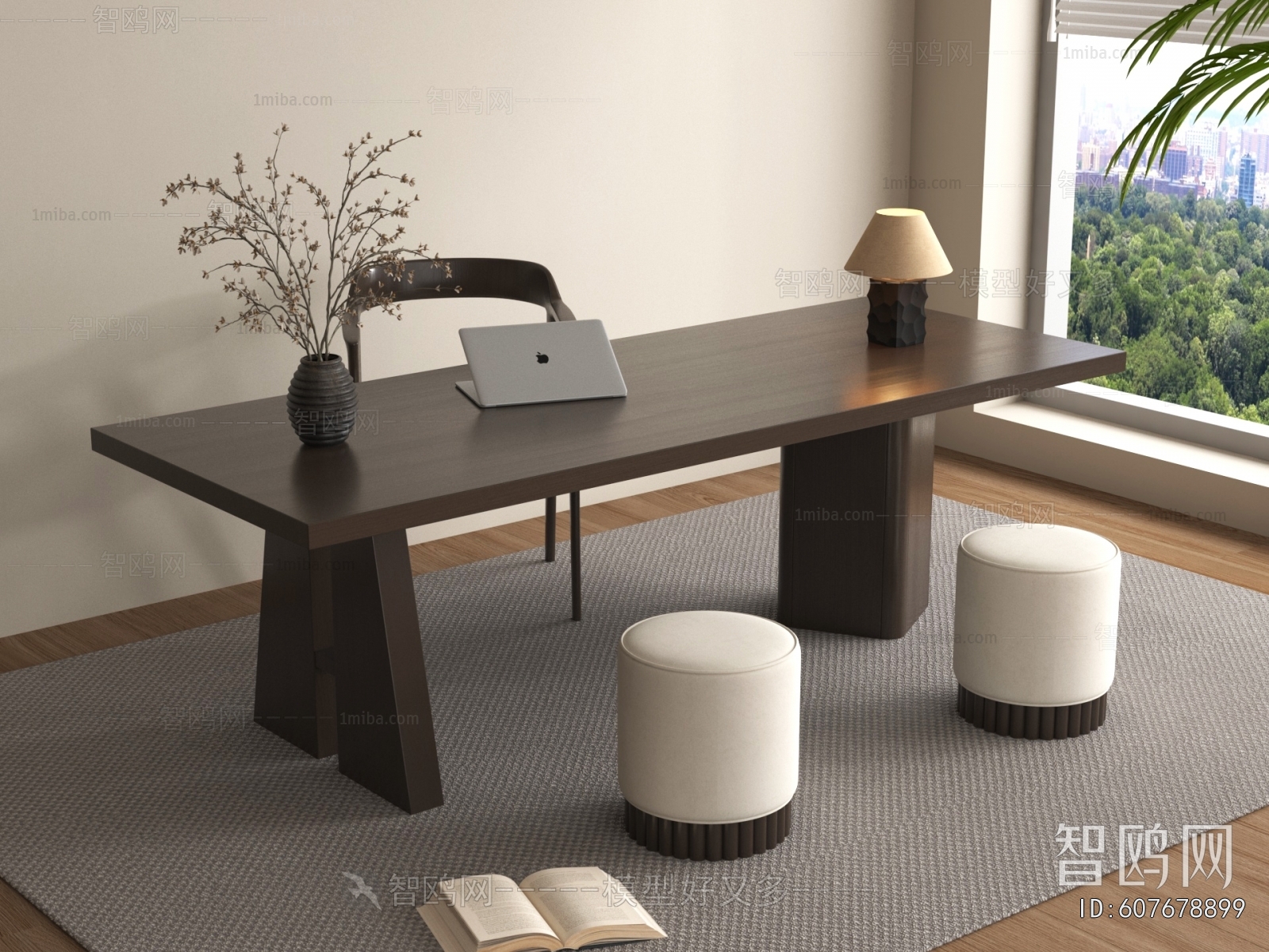 New Chinese Style Computer Desk And Chair