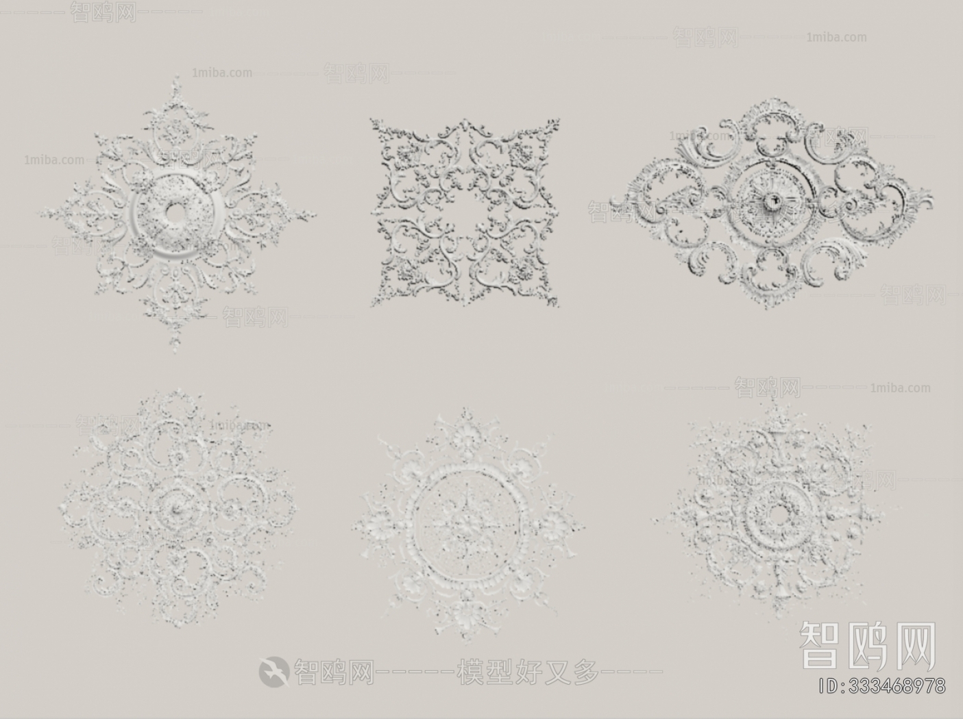 European Style Plaster Carved Top Plate