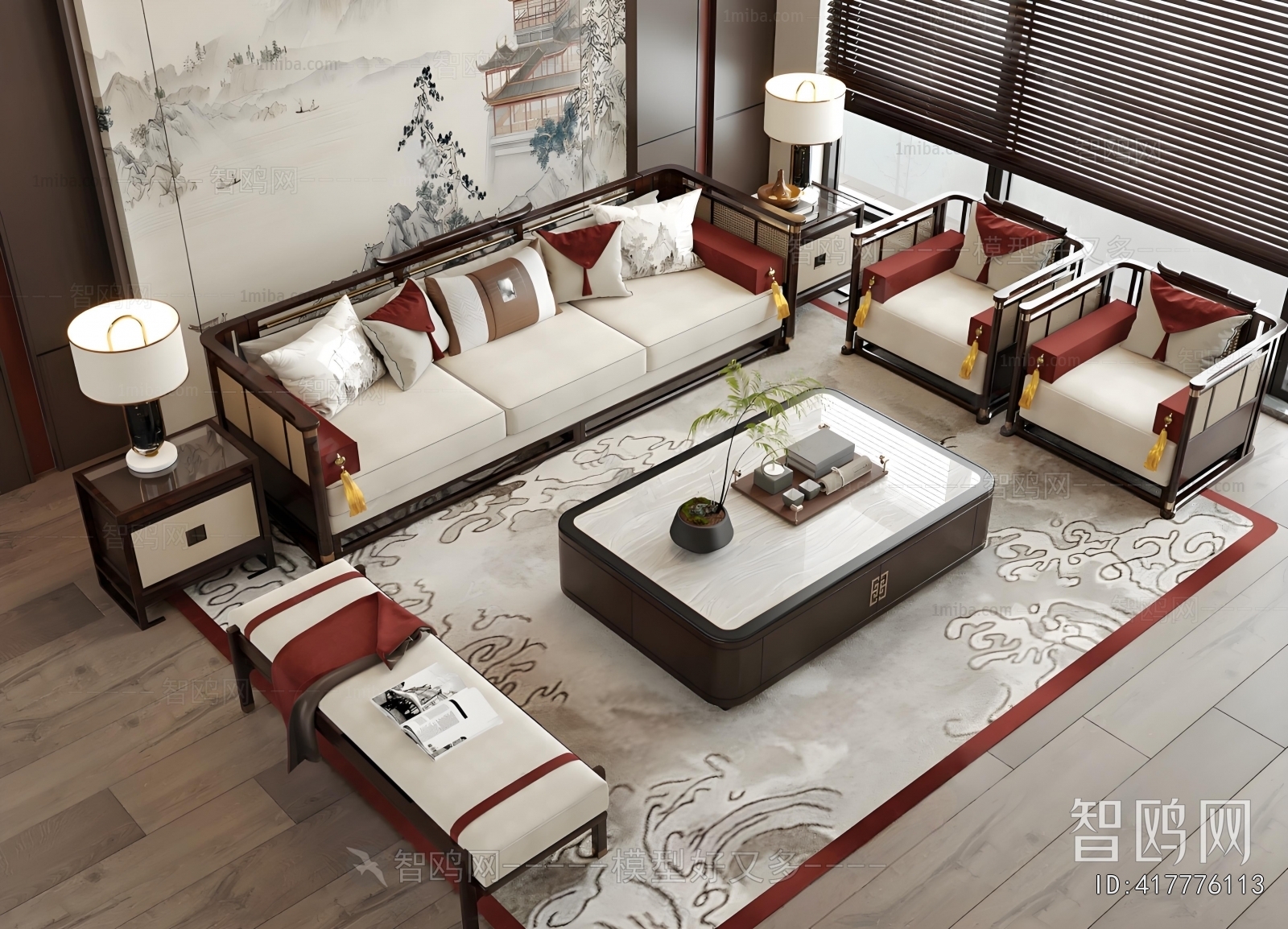 New Chinese Style Sofa Combination