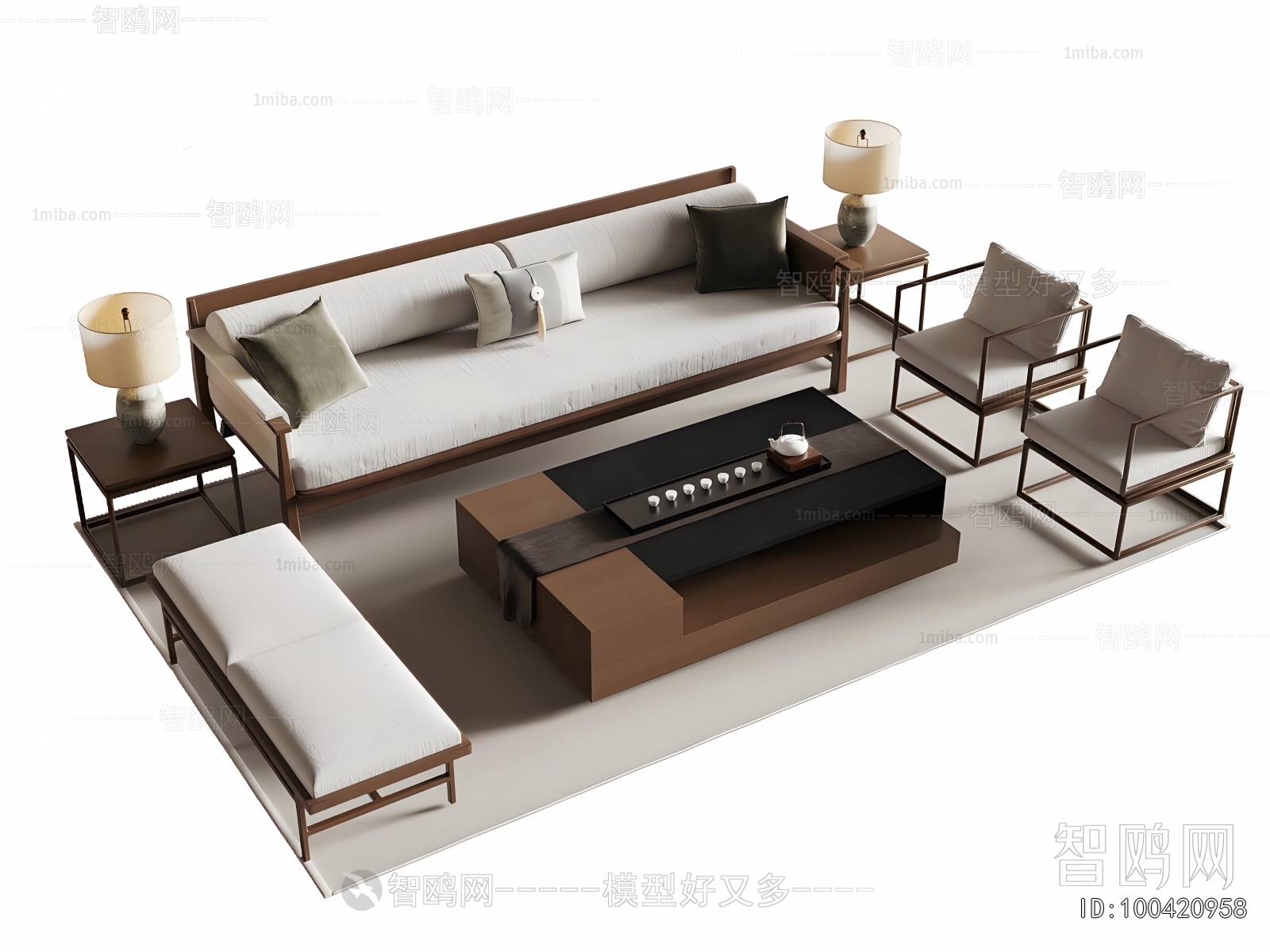 New Chinese Style Sofa Combination