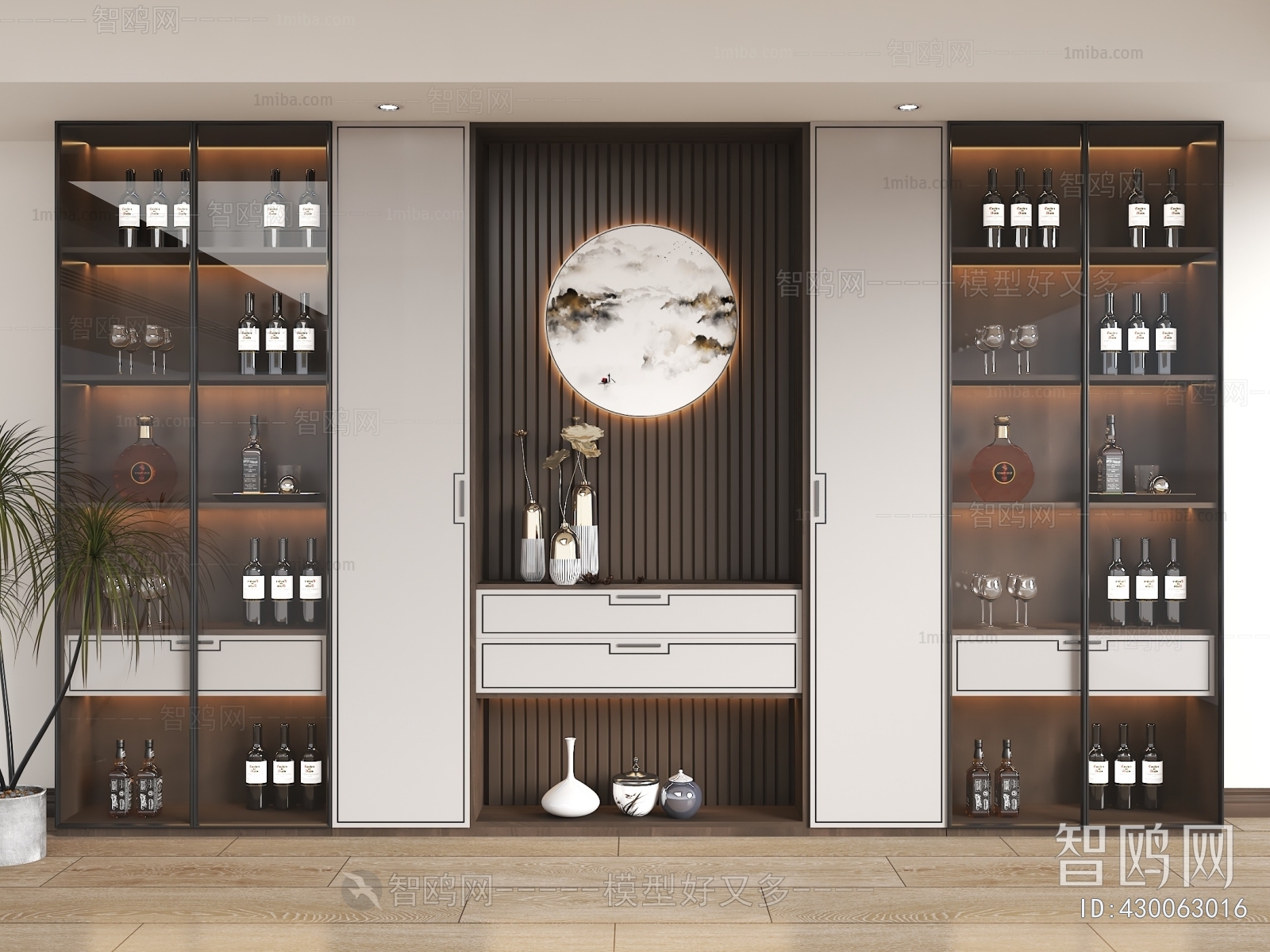 New Chinese Style Wine Cabinet