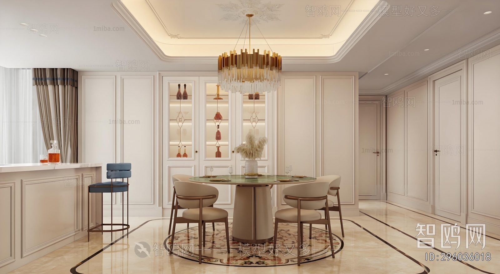 Simple European Style Dining Room