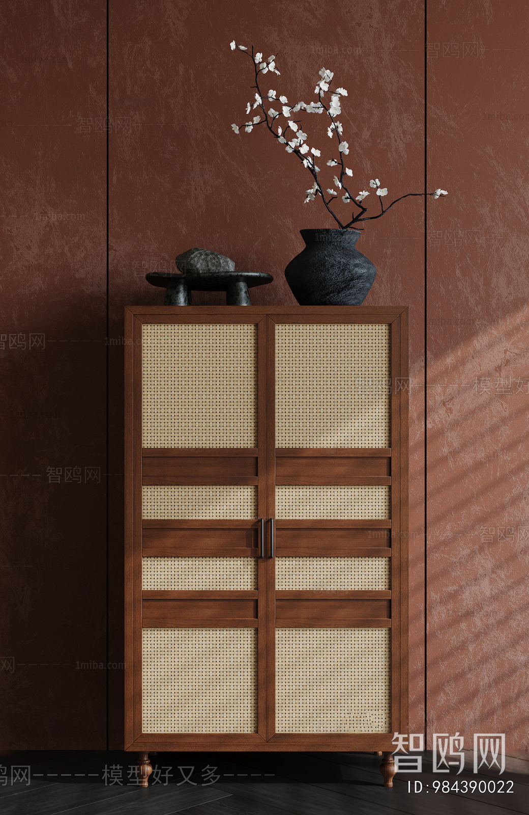Wabi-sabi Style Side Cabinet