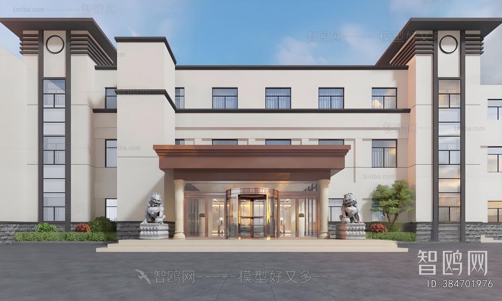 New Chinese Style Appearance Of Commercial Building