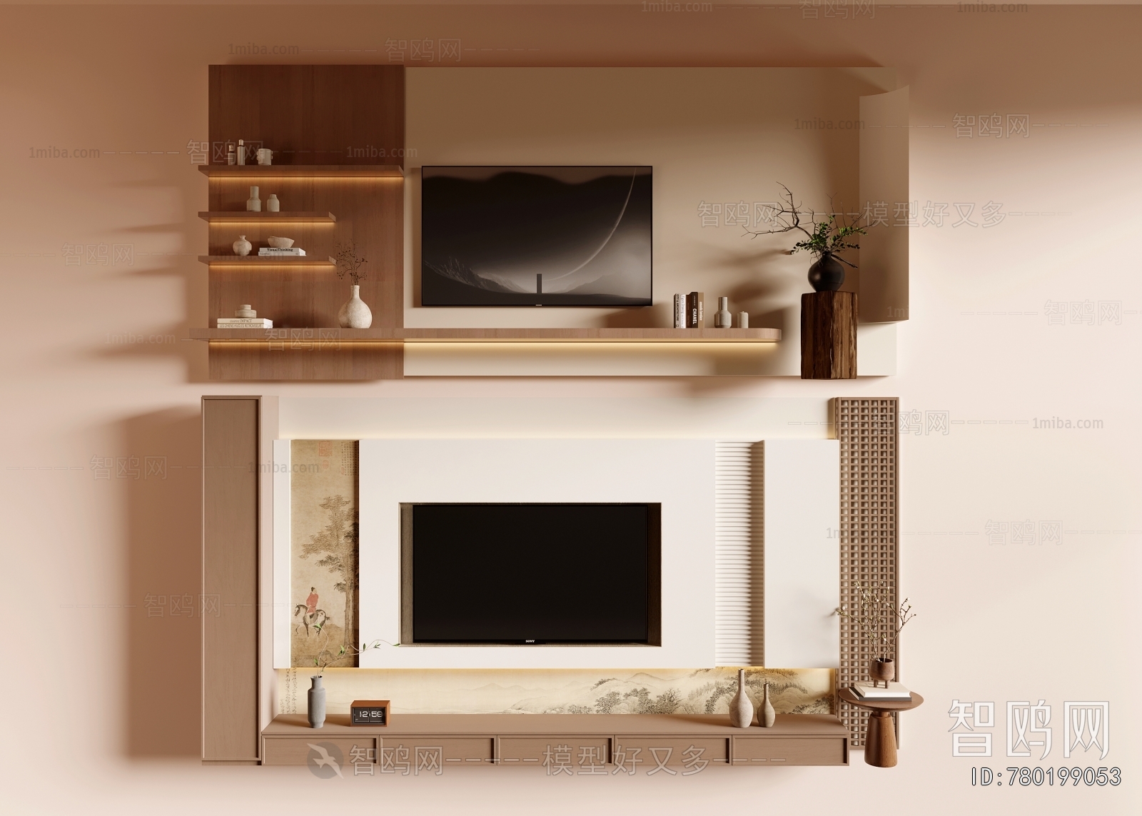 New Chinese Style TV Wall