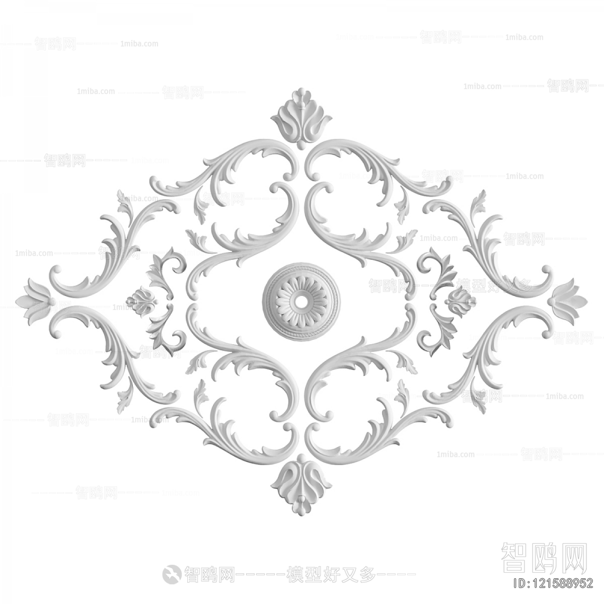 European Style Plaster Carved Top Plate