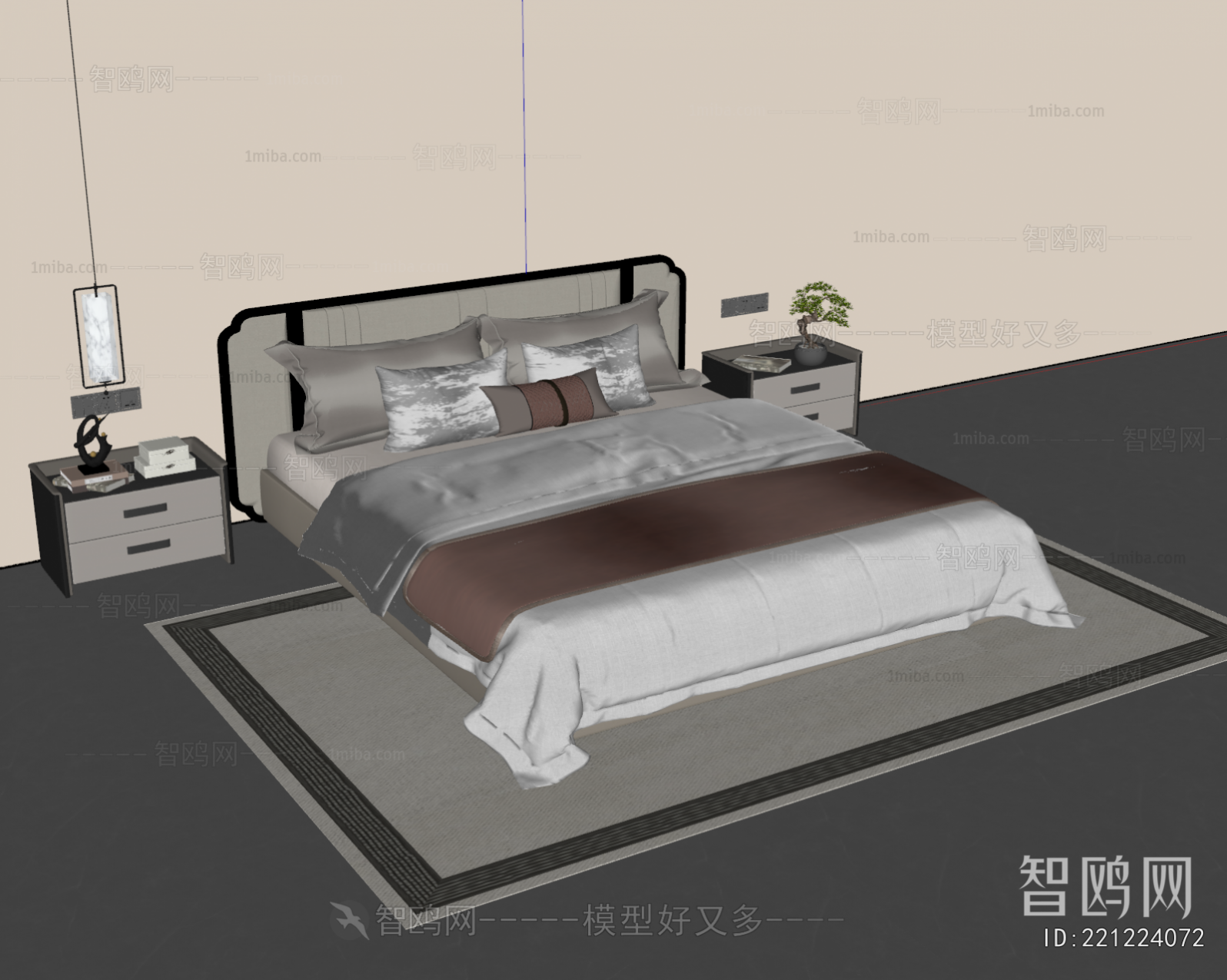 New Chinese Style Double Bed