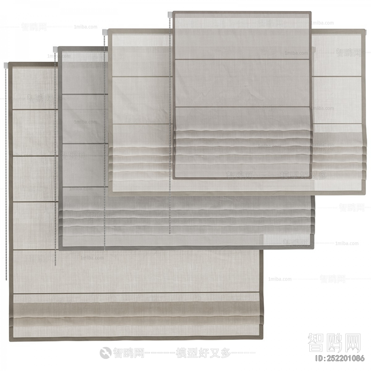 New Chinese Style Roman Curtain