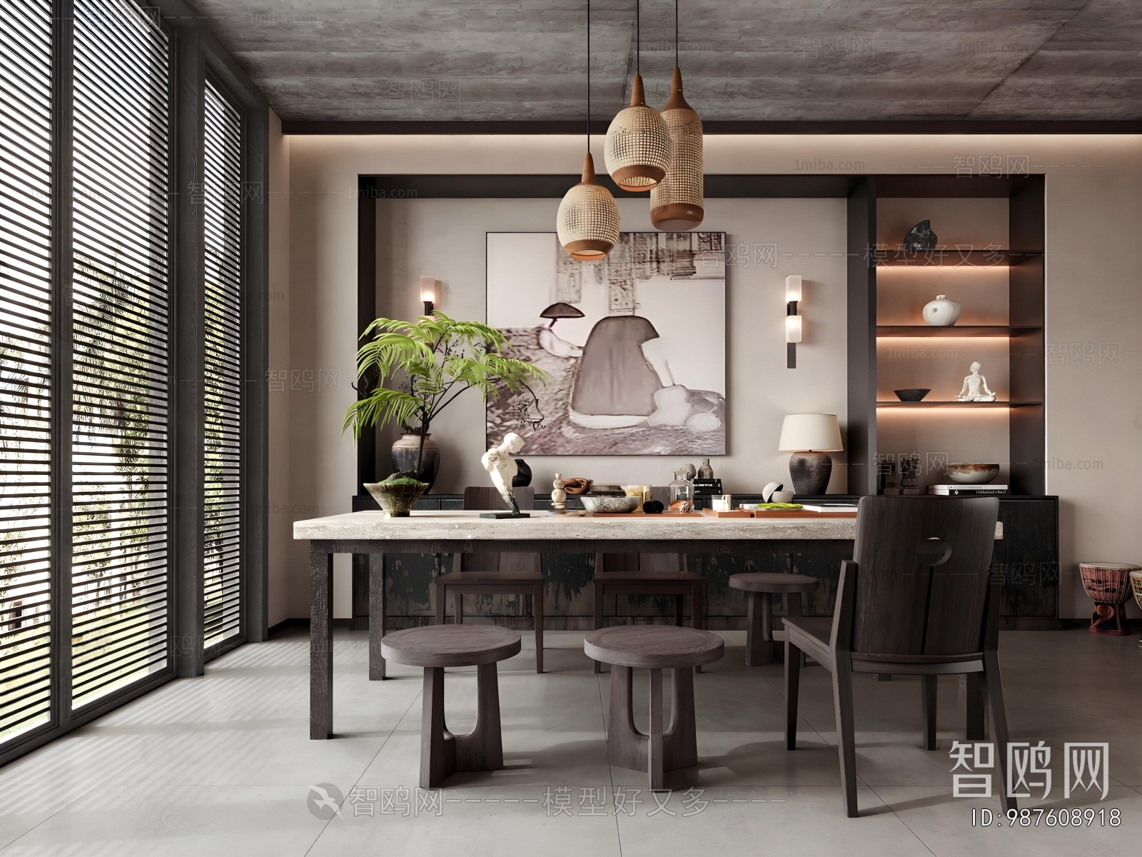 Wabi-sabi Style Dining Room