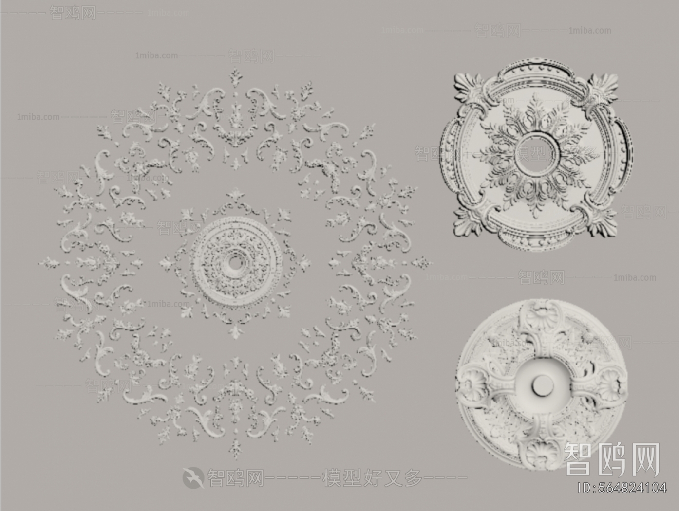 French Style Plaster Carved Top Plate