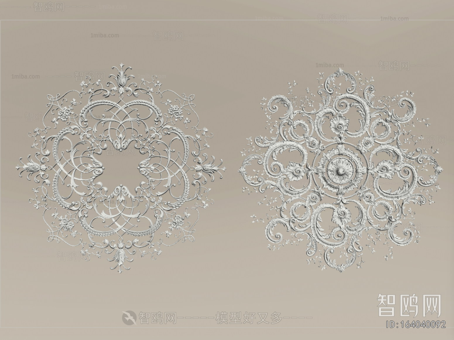 French Style Plaster Carved Top Plate