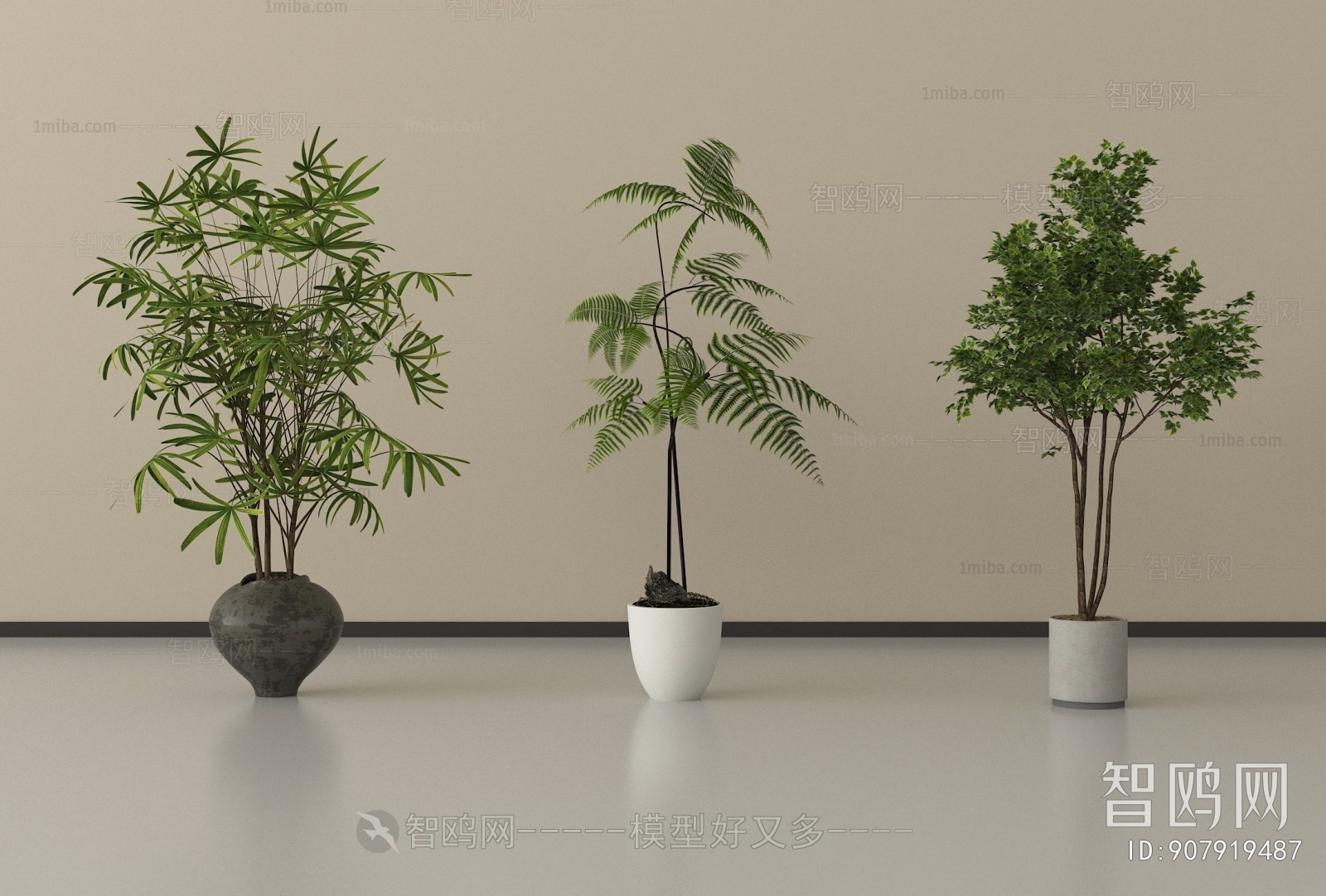 Modern Ground Green Plant Potted Plants