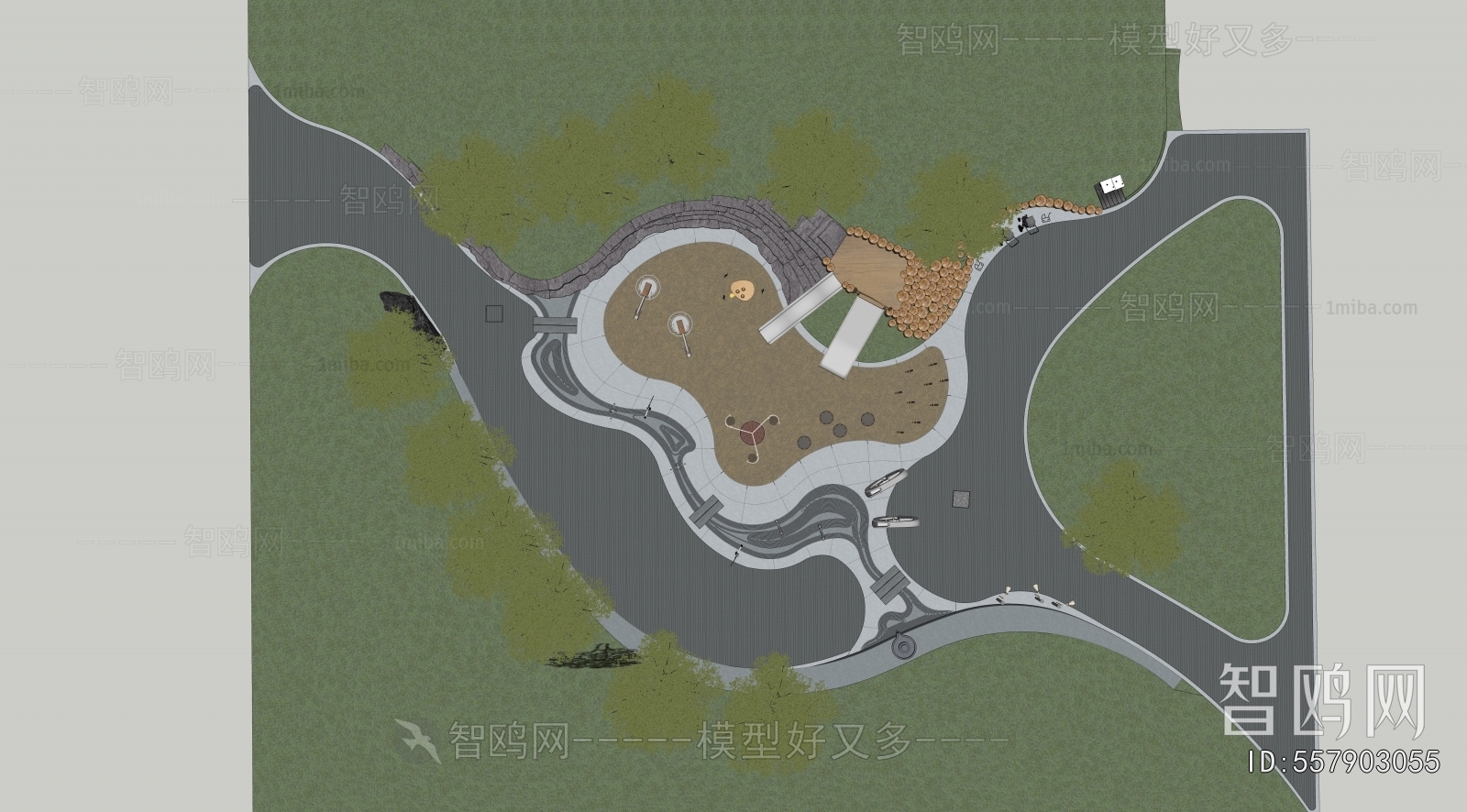 Modern Park Landscape