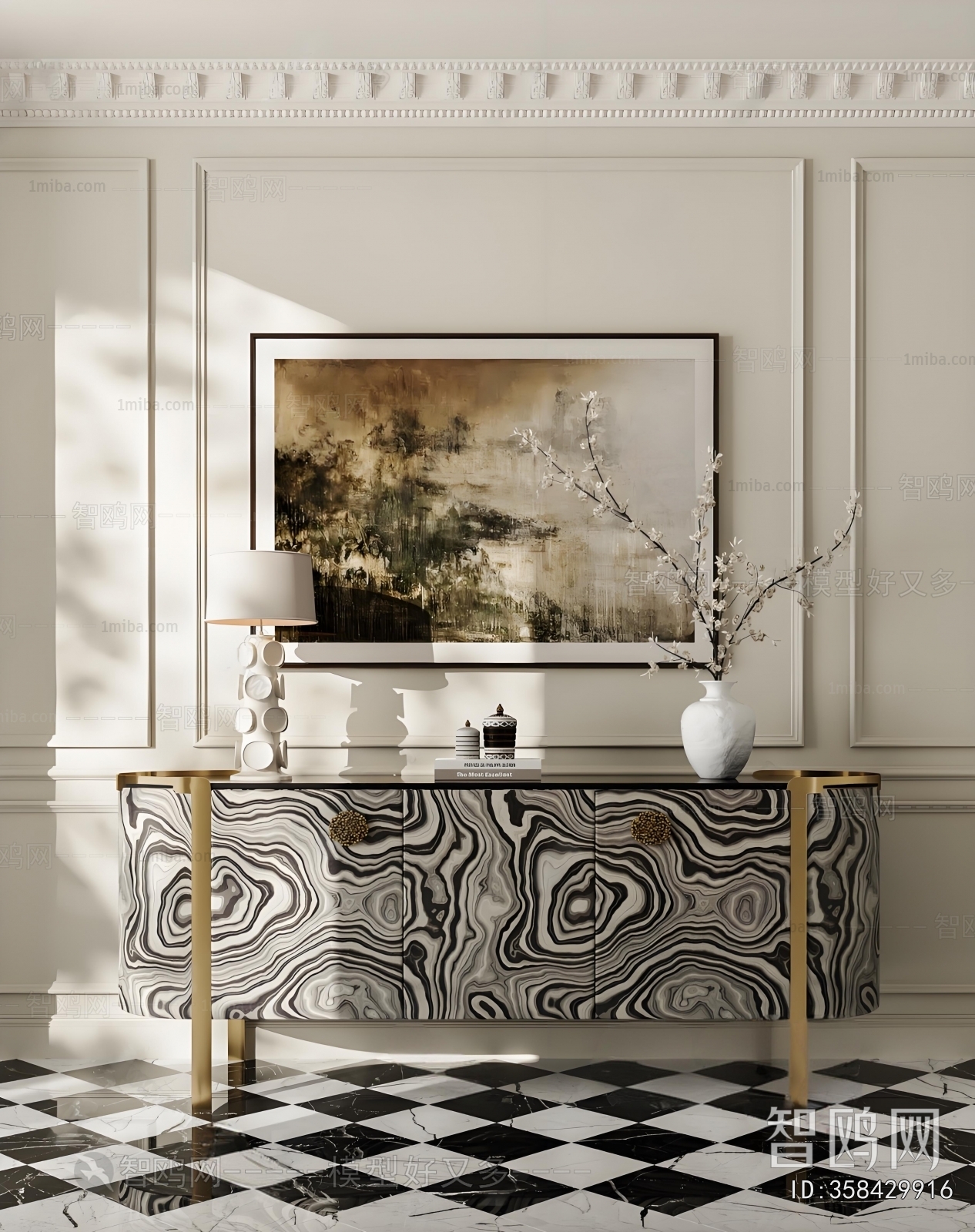 French Style Entrance Cabinet