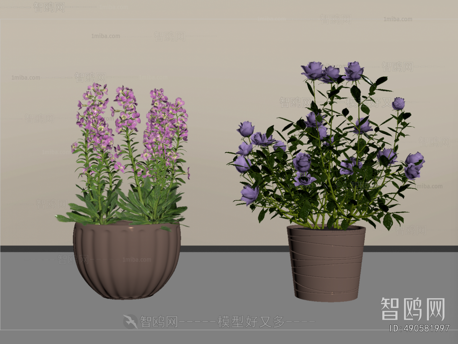 Modern Potted Green Plant