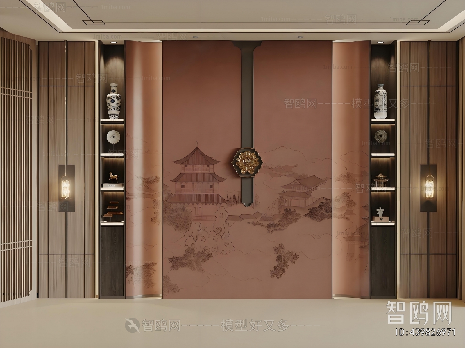 New Chinese Style TV Wall