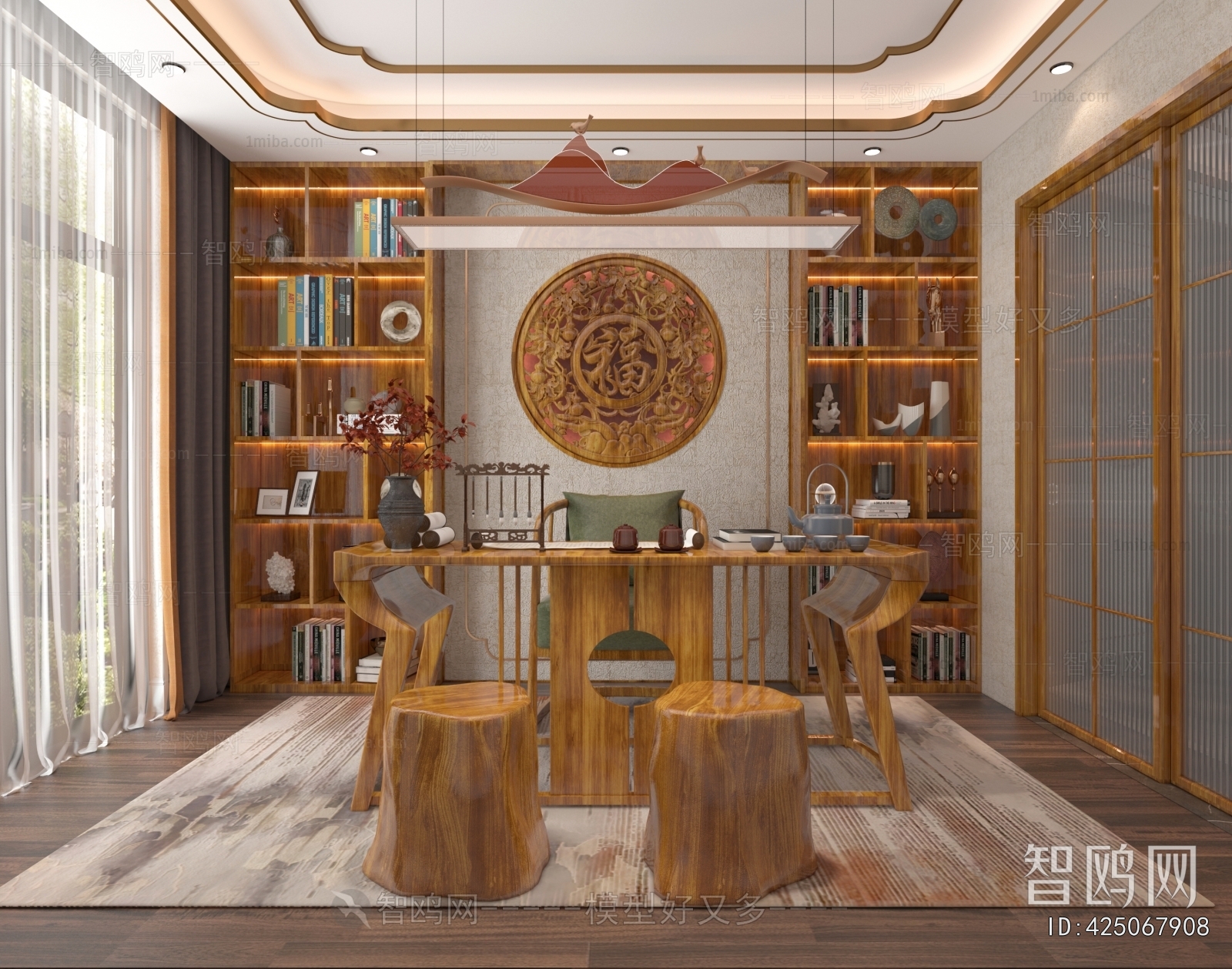 New Chinese Style Study Space