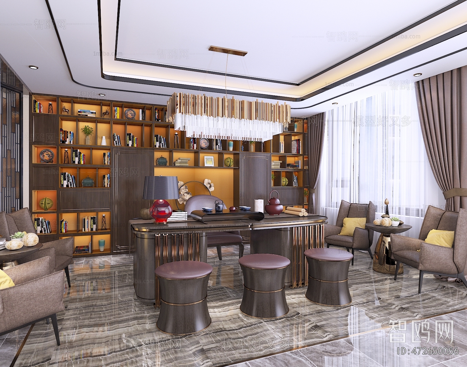 New Chinese Style Study Space