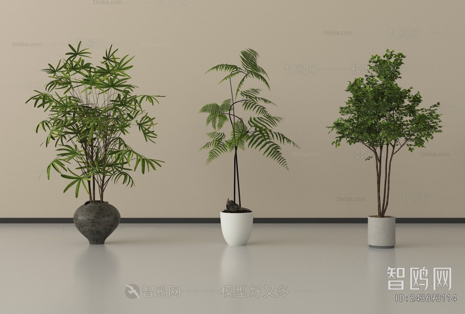 Modern Ground Green Plant Potted Plants