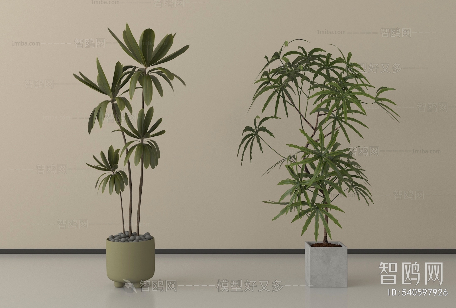 Modern Ground Green Plant Potted Plants