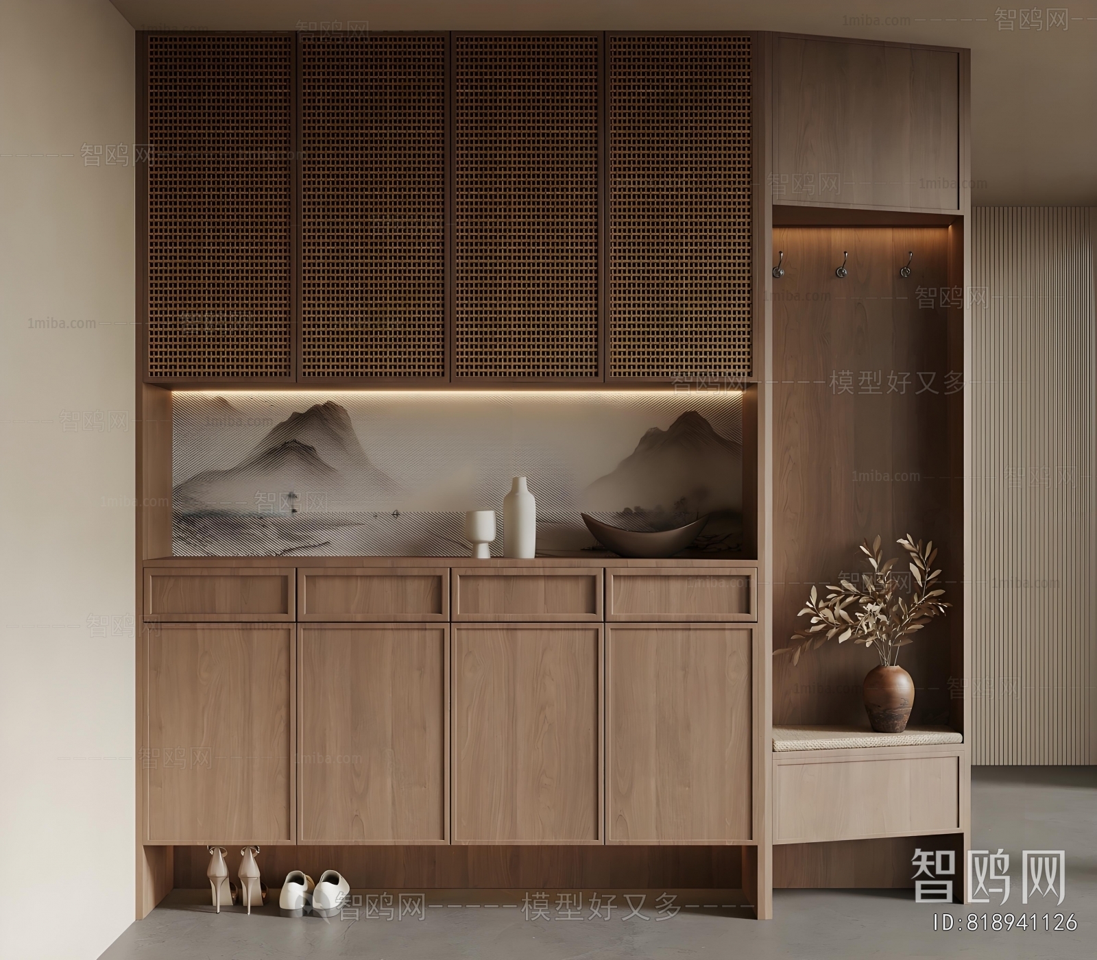 New Chinese Style Shoe Cabinet