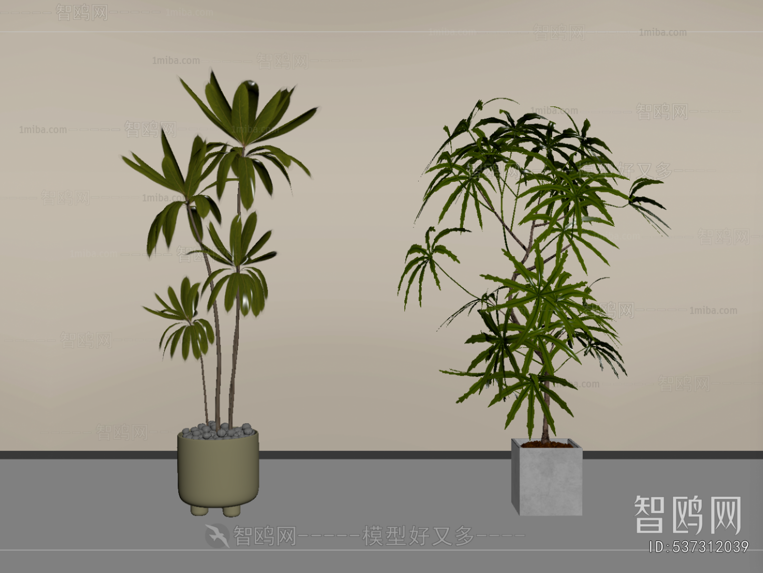 Modern Ground Green Plant Potted Plants