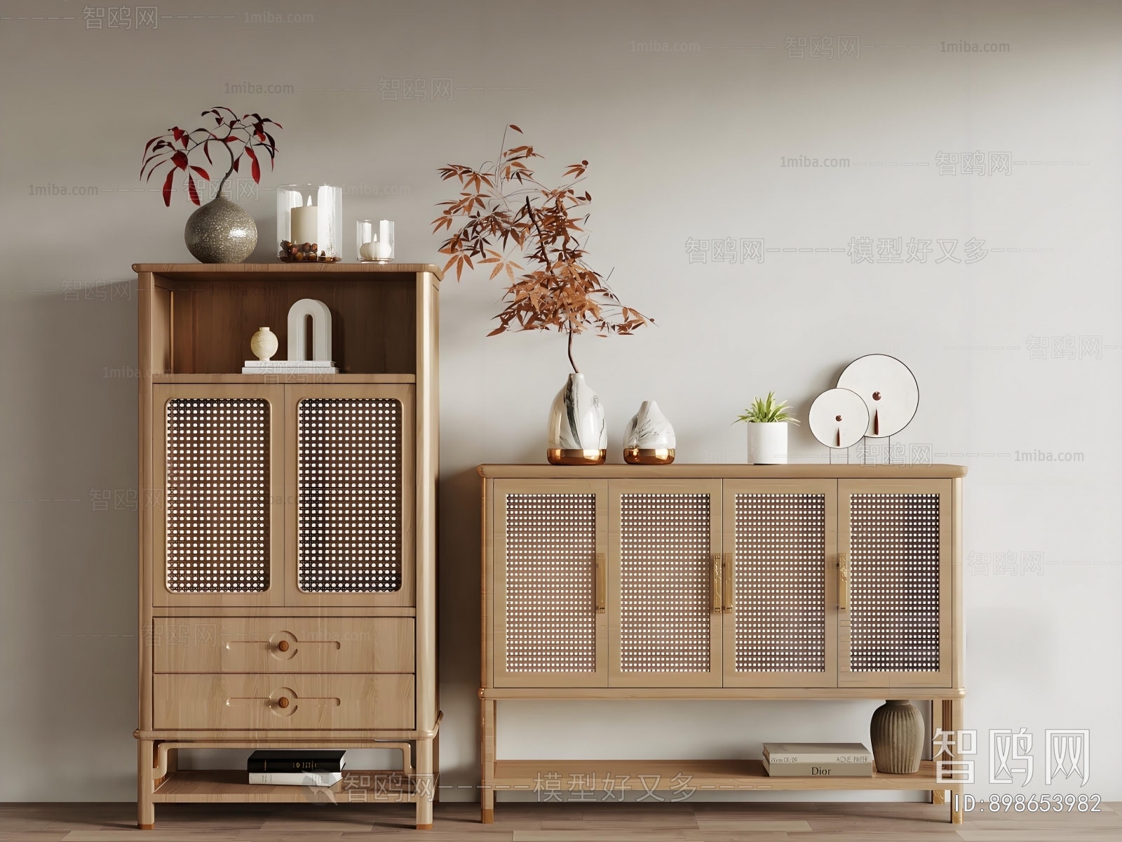 Wabi-sabi Style Side Cabinet