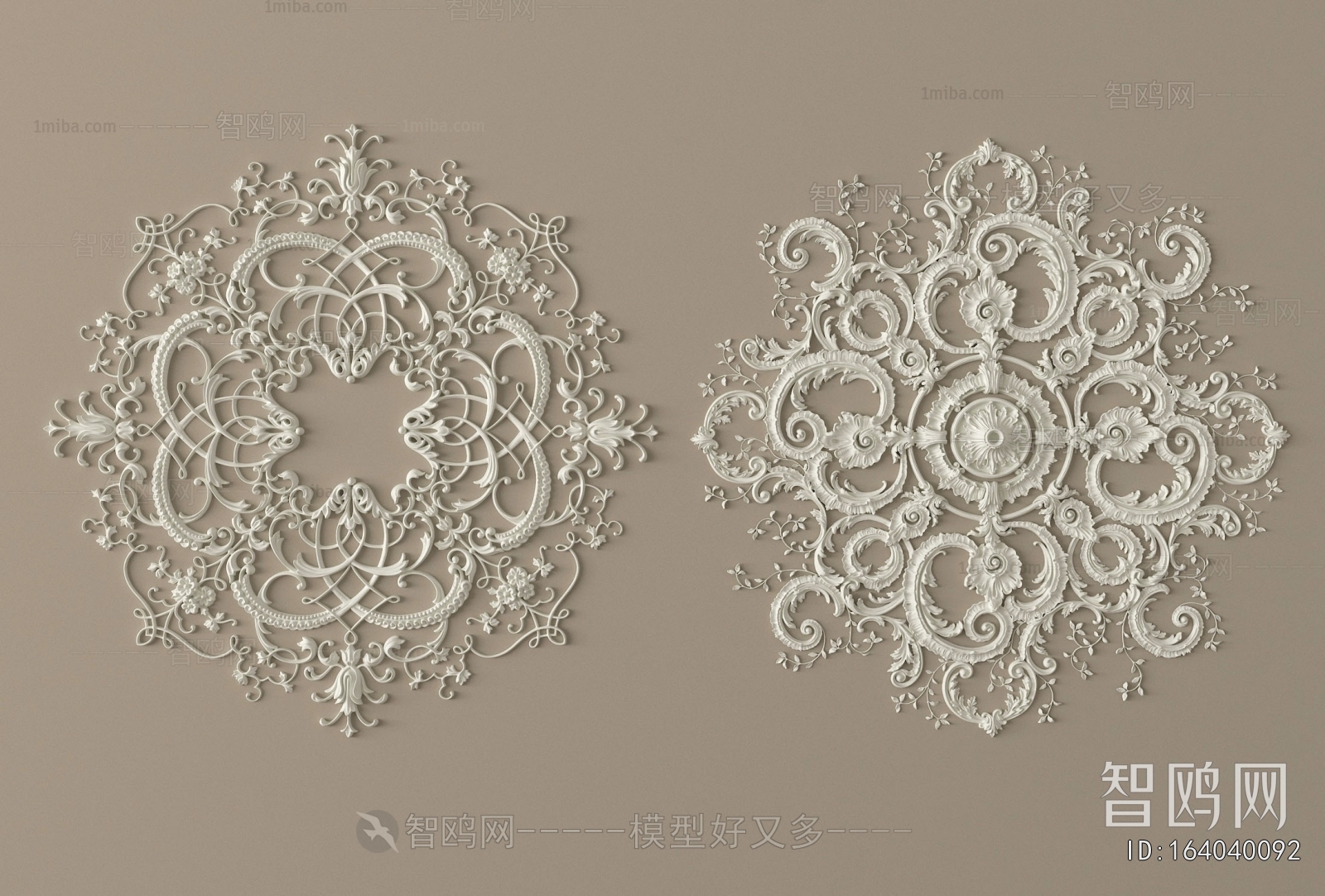 French Style Plaster Carved Top Plate