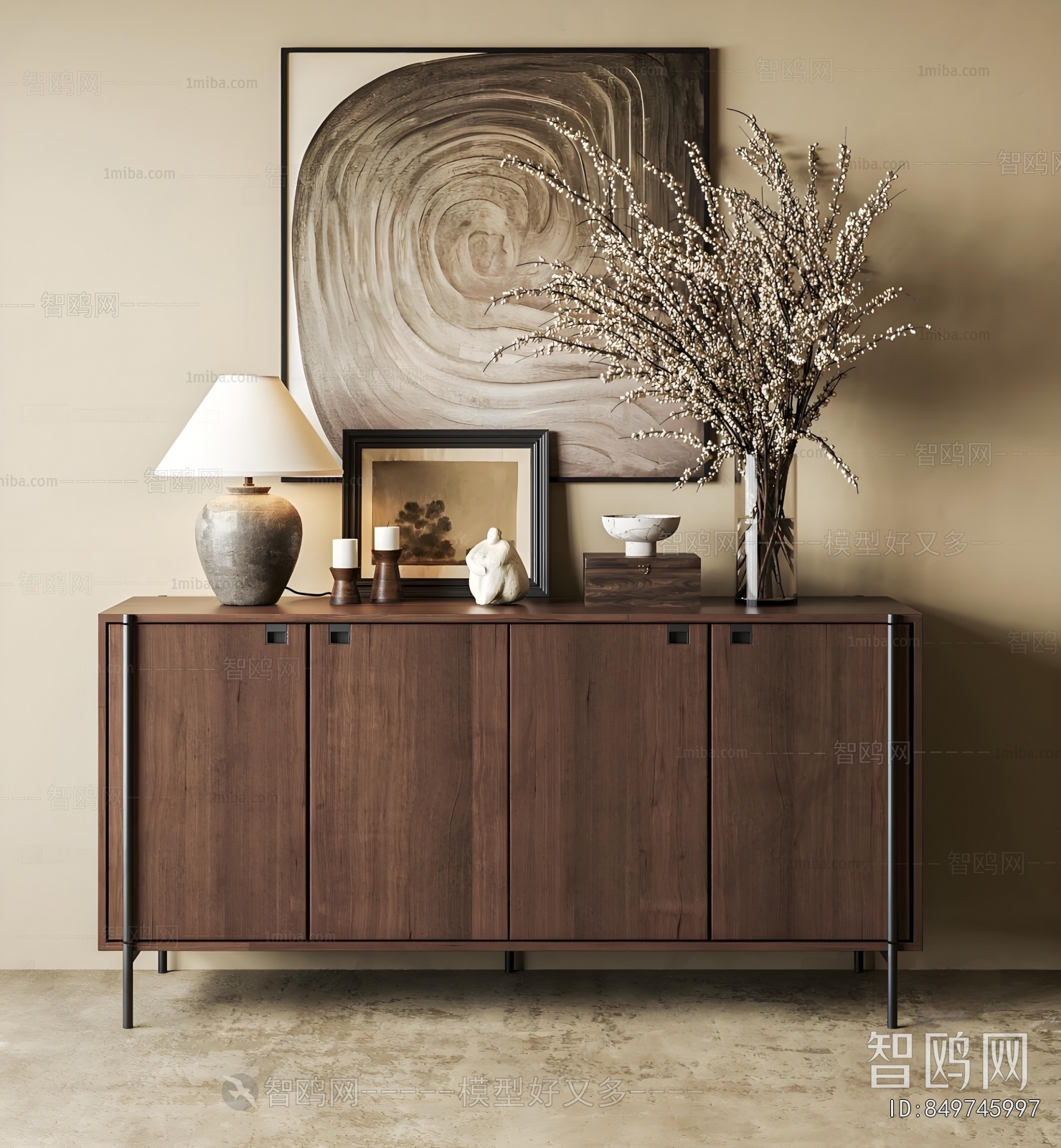 Wabi-sabi Style Side Cabinet